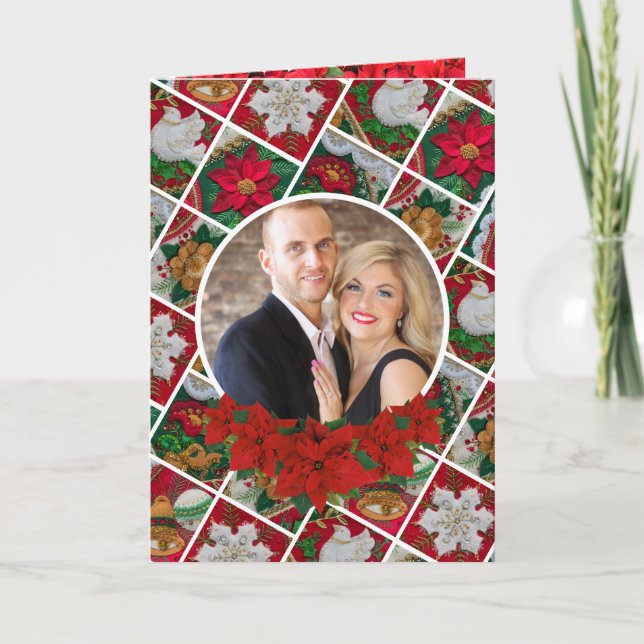 Elegant Personalize Signature Christmas Photo  Holiday Card (Front)