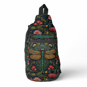 Elegant Personalize Vintage dragonfly boho chic Sling Bag