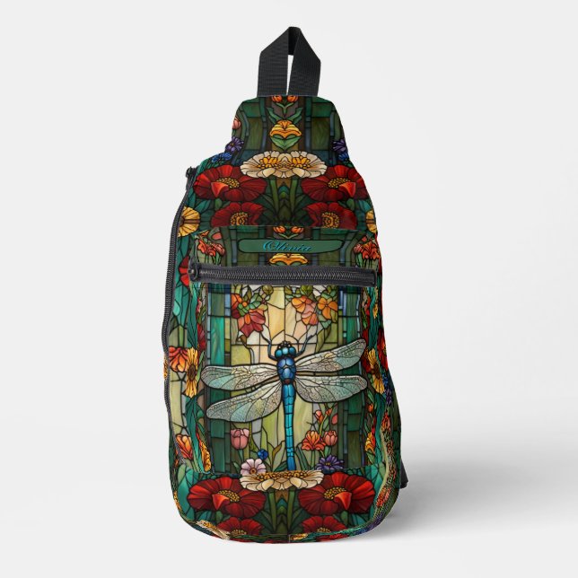 Elegant Personalize Vintage dragonfly boho chic Sling Bag (Front)