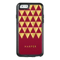 Elegant Personalize with Name Burgundy Triangle OtterBox iPhone 6/6s Case