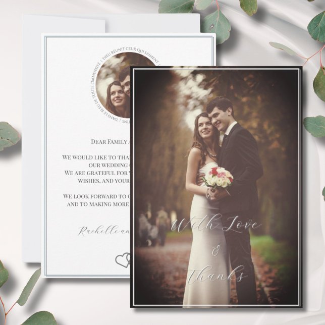 Elegant Personalized 1 Photo Script Thank You Card (Creator Uploaded)