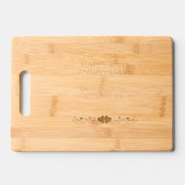 Elegant Personalized 50th Anniversary Gift Etched Engraved Cutting Board