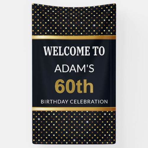 Elegant Personalized 60th Birthday Gold Banner