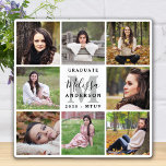 Elegant Personalized 8 Photo Collage Graduation Plaque<br><div class="desc">Celebrate your graduate and give a special personalized gift with this custom photo collage graduation plaque. This unique photo collage graduate plaque features a monogram initial, name in script, graduation year and school initials. Customize with 8 of your favorite senior portrait or college photos, and personalize with graduating year, name,...</div>
