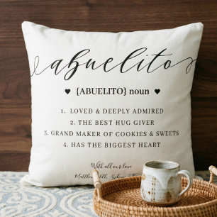 Elegant Personalized Abuelito Definition Keepsake Throw Pillow
