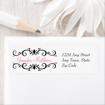 Elegant Personalized Address Labels Swirls | Zazzle