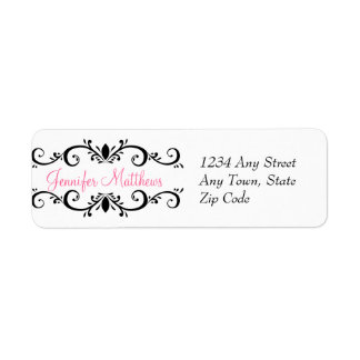 Elegant Personalized Address Labels Swirls