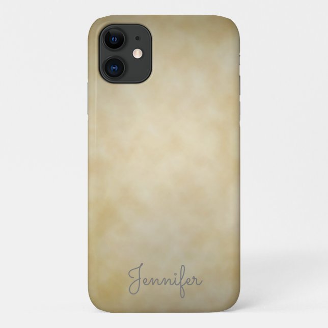 Elegant Personalized Aged Parchment Case-Mate iPhone Case (Back)