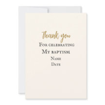 Elegant Personalized Baptism Thank You Card