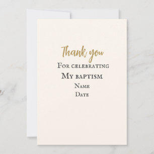 Elegant Personalized Baptism Thank You Card