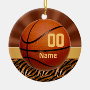 Elegant Personalized Basketball Ornaments for Her
