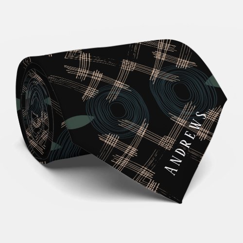 Elegant Personalized Black And Green  Neck Tie