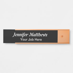 Elegant Personalized black and white Door Sign