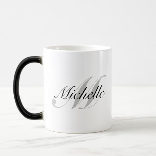 Elegant Personalized Black White Color Changing Magic Mug
