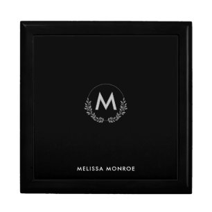 Elegant Personalized Black & White Monogram  Gift Box