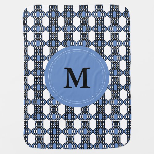 Elegant Personalized Blue Abstract Scarab Pattern Stroller Blanket