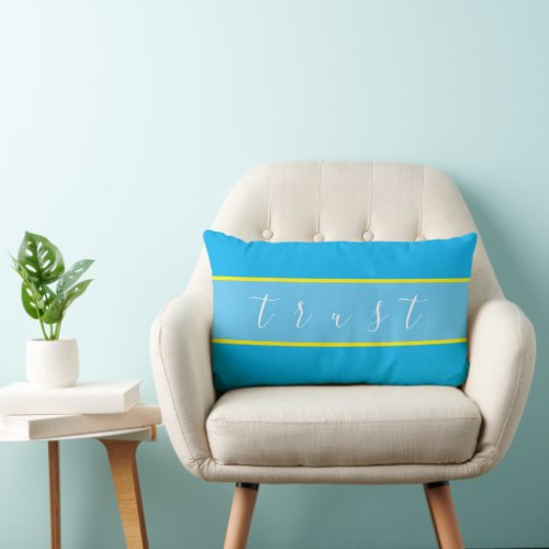 Elegant Personalized Blue and Yellow Stripes Lumbar Pillow