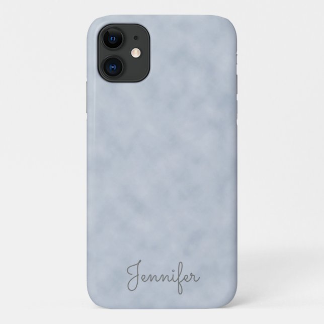 Elegant Personalized Blue-Gray Parchment Case-Mate iPhone Case (Back)