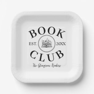 Elegant Personalized Book Club Members Event   Paper Plates