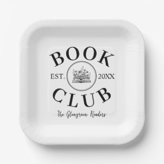 Elegant Personalized Book Club Members Event Paper Plates