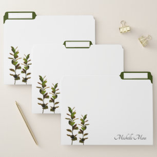 Elegant Personalized Botanical File Folder
