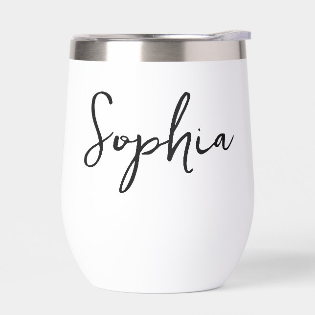 Elegant Personalized Bridal Party Wine Tumblers | (Left)