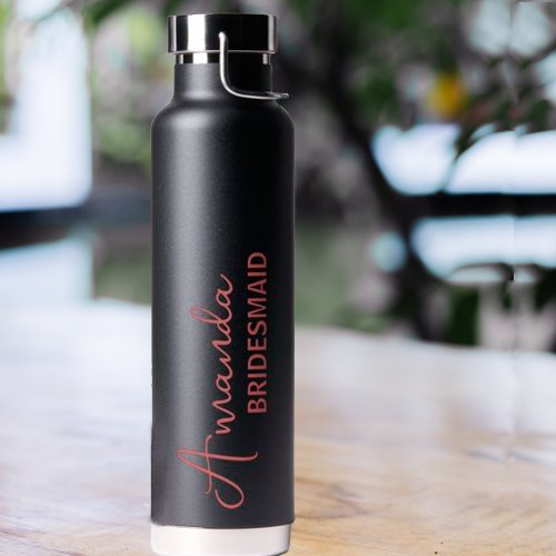 Elegant Personalized Bridesmaid Script Wedding  Water Bottle