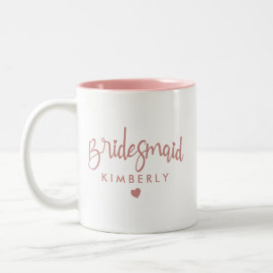 Elegant Personalized Bridesmaid Wedding Coffee Mug