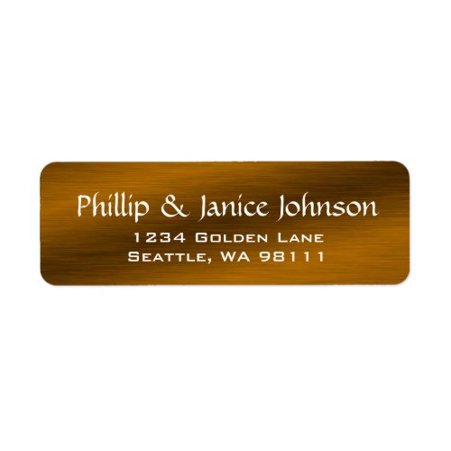 Elegant Personalized Brushed Bronze Return Labels