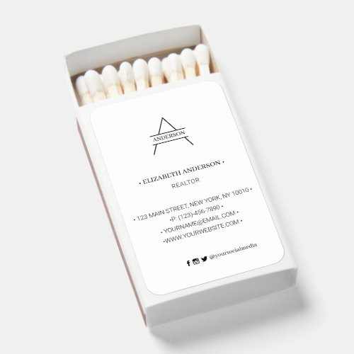 Elegant Personalized Business with Monogram Matchboxes