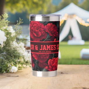 Elegant Personalized Carnation Tumbler For Bachelo