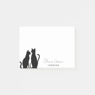 Elegant Personalized Cat Silhouette Post-it Notes