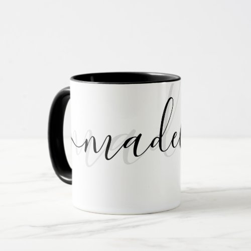 Elegant Personalized chic Modern Grey and black  Mug