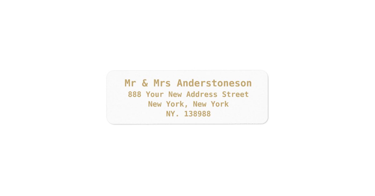 Elegant Personalized Chic Wedding Return Address Label Zazzle