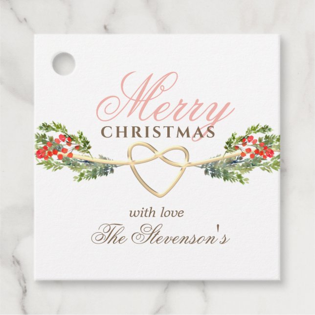 Elegant Personalized Christmas Gift Tag (Front)