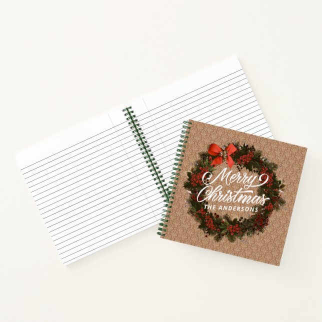 Elegant Personalized Christmas Guestbook Notebook (Inside)