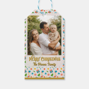 Elegant Personalized Christmas Holiday Pattern Gift Tags