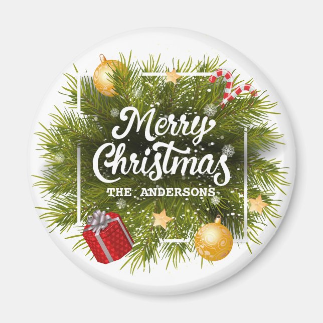 Elegant Personalized Christmas Tree | Magnet (Front)