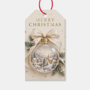 Elegant Personalized Christmas, Vintage Ornament Gift Tags