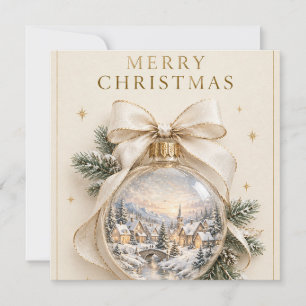 Elegant Personalized Christmas, Vintage Ornament Invitation