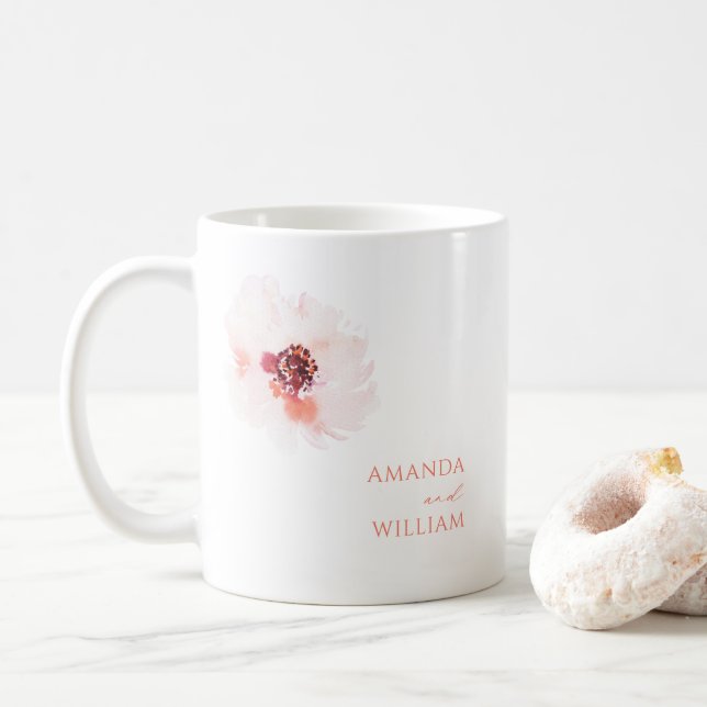 Elegant Personalized Coffee Mug – Watercolor (With Donut)