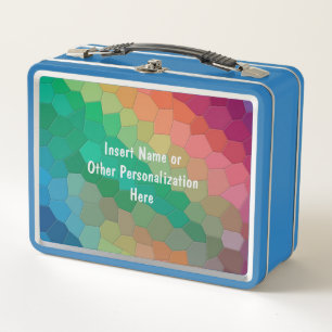 Elegant Personalized Colorful Modern Mosaic Art Metal Lunch Box
