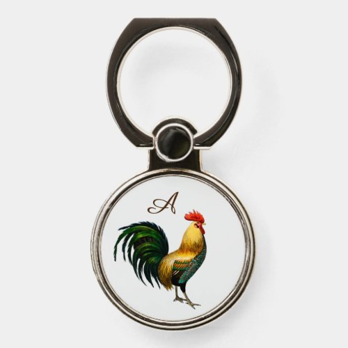 Elegant Personalized Colorful Rooster chicken  Rou Phone Ring Stand