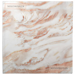 Elegant Personalized Copper Marble Rose Gold Cloth Napkin