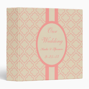 Elegant Personalized Coral Wedding Binder