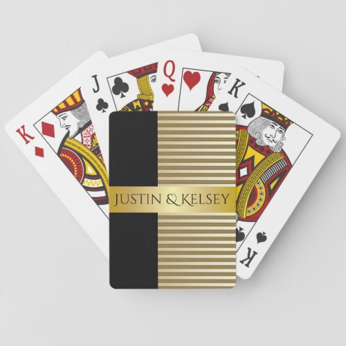 Elegant Personalized Couples Names Playing Cards