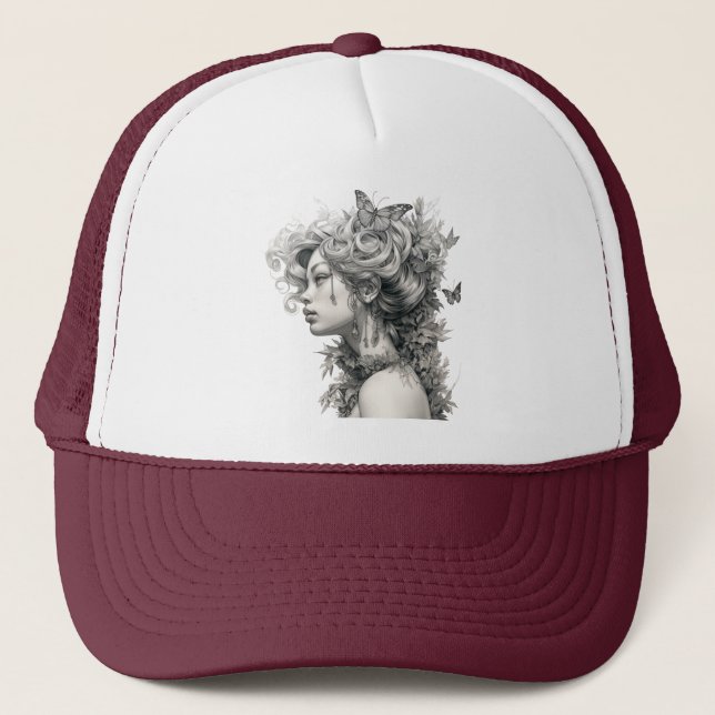 Elegant Personalized Custom Modern simple Trucker Hat (Front)