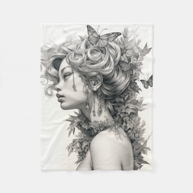 Elegant Personalized Custom Photo Add Your Own Fleece Blanket (Front)