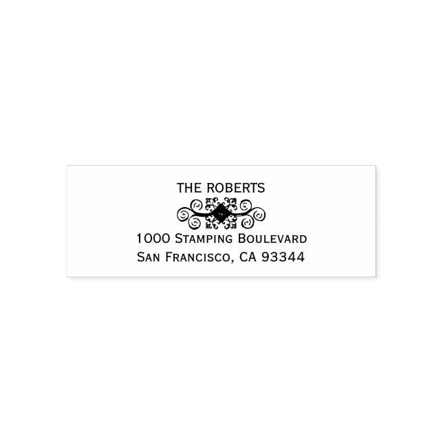Elegant Personalized Custom Return Name Address Self-inking Stamp (Design)