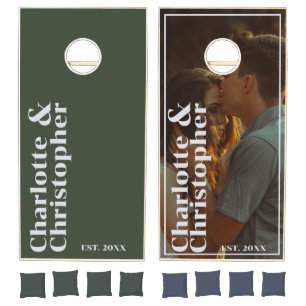 Elegant Personalized Dark Green Wedding Game